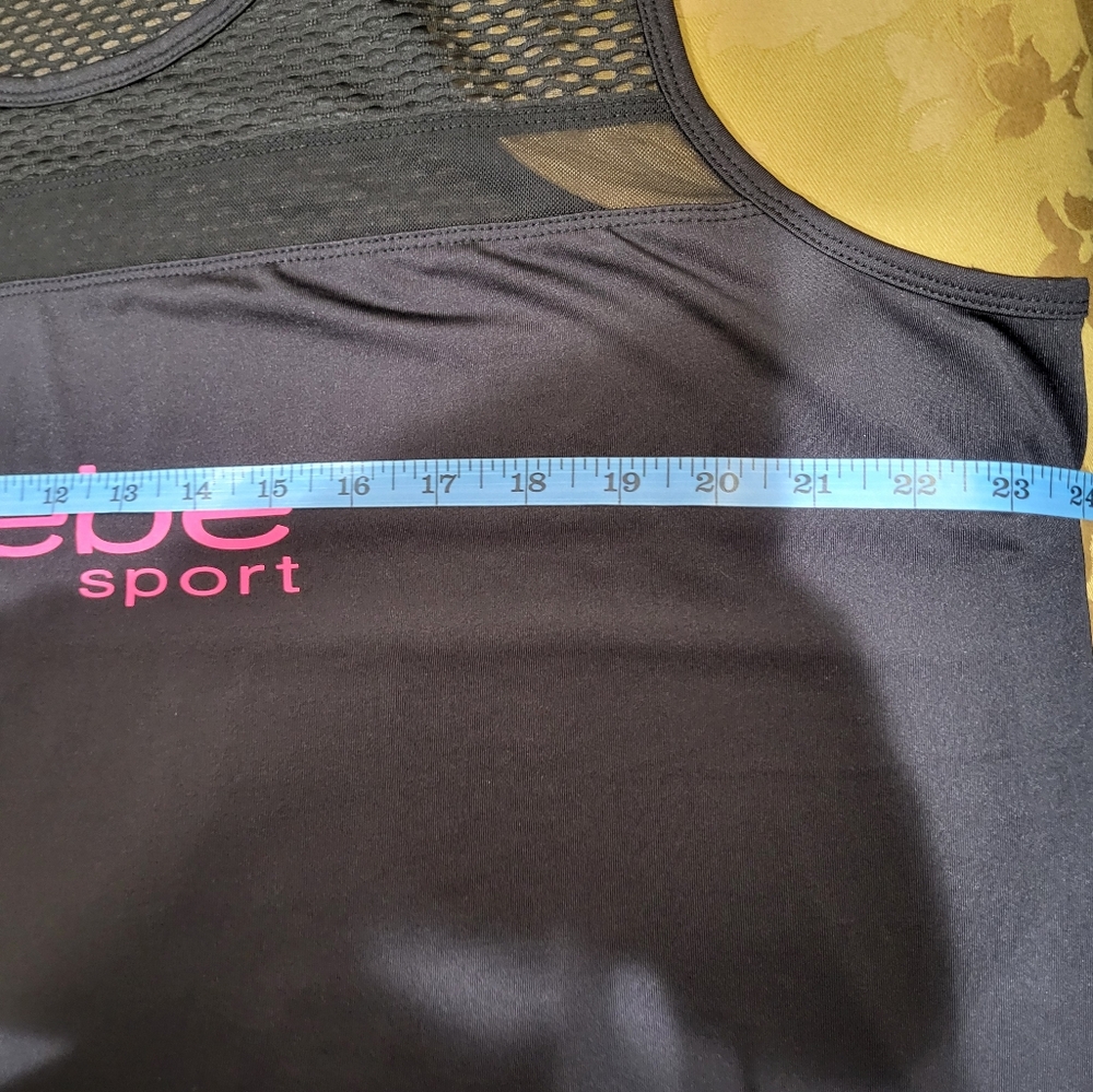 *3/$30 Sale* Bebe black mesh sport workout tank sz 3X - Picture 3 of 6